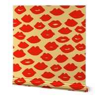 lips // kisses red and white valentines love lipstick beauty fashion makeup illustration print