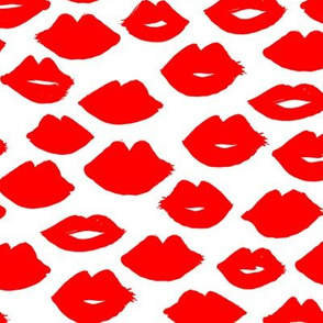 lips // kisses red and white valentines love lipstick beauty fashion makeup illustration print