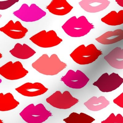 lips // lipstick fashion beauty makeup valentines kiss love fabric illustration pattern for girls