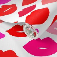 lips // lipstick fashion beauty makeup valentines kiss love fabric illustration pattern for girls