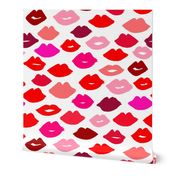 lips // lipstick fashion beauty makeup valentines kiss love fabric illustration pattern for girls