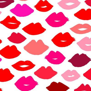 lips // lipstick fashion beauty makeup valentines kiss love fabric illustration pattern for girls