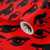 eyes // beauty makeup red and black fashion illustration pattern fabric