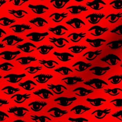 eyes // beauty makeup red and black fashion illustration pattern fabric