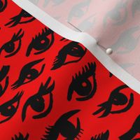 eyes // beauty makeup red and black fashion illustration pattern fabric