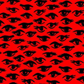 eyes // beauty makeup red and black fashion illustration pattern fabric