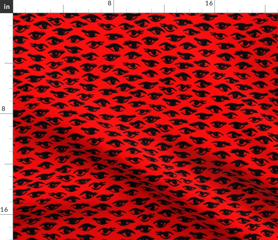 eyes // beauty makeup red and black fashion illustration pattern fabric