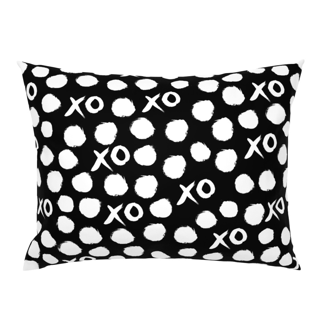 xoxo // black and white xo heart valentines black and white minimal gender neutral kids fabric