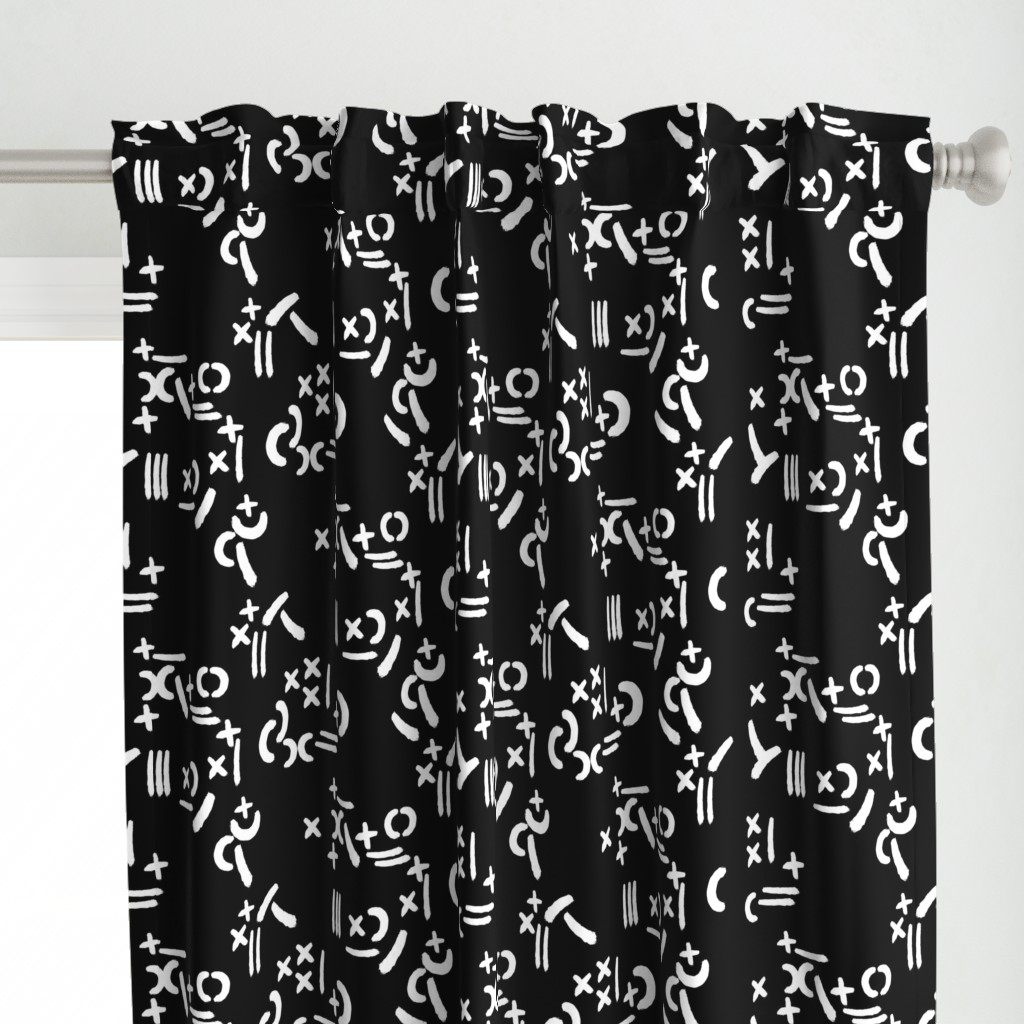 maths // geometric black and white maths nerdy fabric