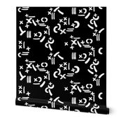 maths // geometric black and white maths nerdy fabric