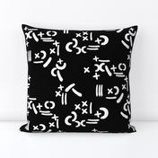 maths // geometric black and white maths nerdy fabric