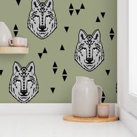 wolf // artichoke green kids boys boy room wolves wolf wolf man kids animals