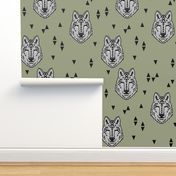 wolf // artichoke green kids boys boy room wolves wolf wolf man kids animals