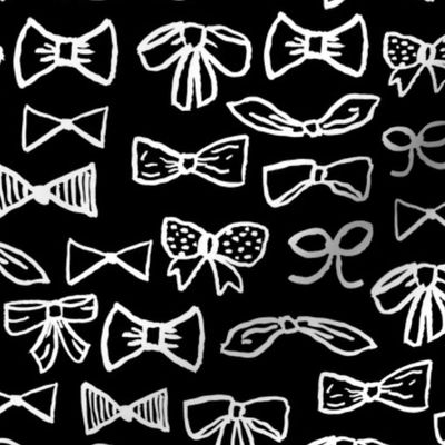 bows // black and white fashion print for cute girls trendy fashion minimal black and white illustration pattern