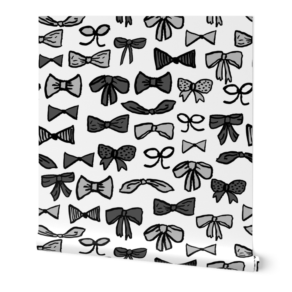 bows // trendy fashion print for trendy girls in greyscale