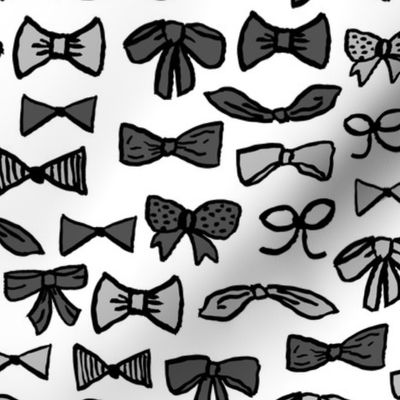 bows // trendy fashion print for trendy girls in greyscale