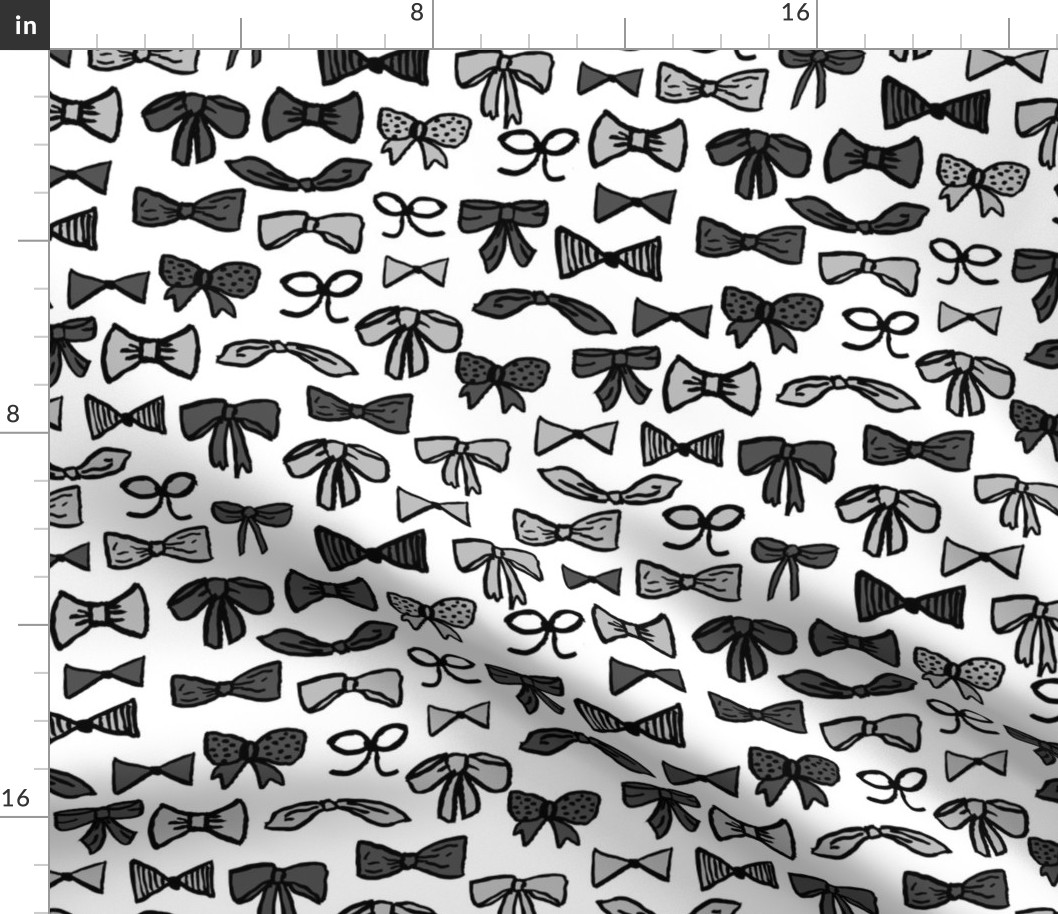 bows // trendy fashion print for trendy girls in greyscale