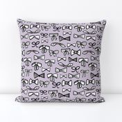 bows // fashion beauty print in pastel lavender for trendy girls illustration pattern on textiles 