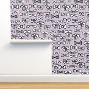 bows // fashion beauty print in pastel lavender for trendy girls illustration pattern on textiles 