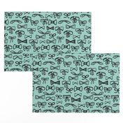 bows // fashion beauty print in mint 