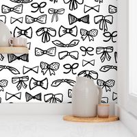 bows // black and white fashion girly black and white minimal print