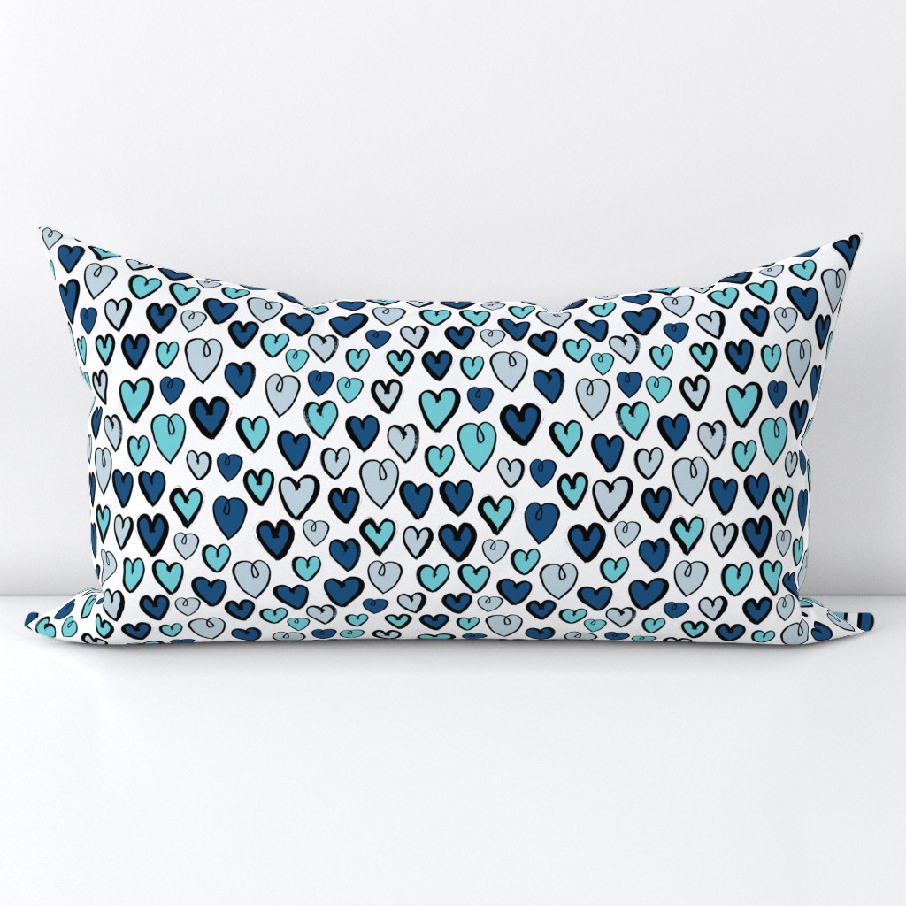 hearts // blue valentines blue love blue valentine repeating illustration pattern