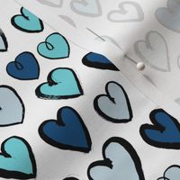 hearts // blue valentines blue love blue valentine repeating illustration pattern