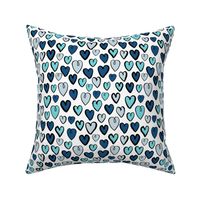 hearts // blue valentines blue love blue valentine repeating illustration pattern