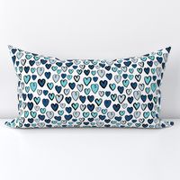 hearts // blue valentines blue love blue valentine repeating illustration pattern