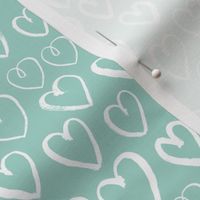 hearts // mint cool gender neutral love valentines illustration design