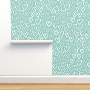 hearts // mint cool gender neutral love valentines illustration design