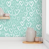 hearts // mint cool gender neutral love valentines illustration design