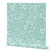 hearts // mint cool gender neutral love valentines illustration design