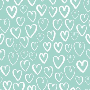 hearts // mint cool gender neutral love valentines illustration design