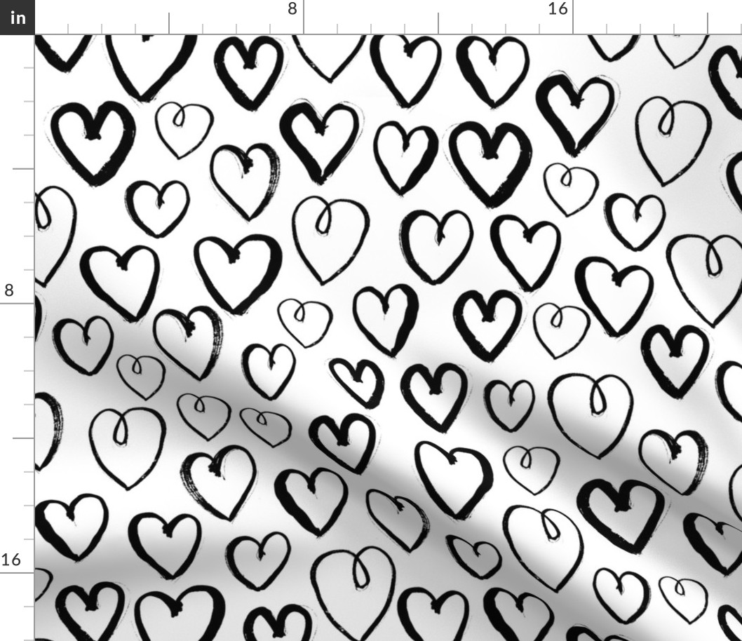 heart // black and white love heart valentines trendy 2016 design