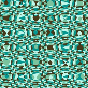 op art dots in surf aqua