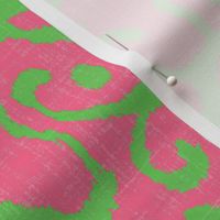 Lucette Ikat in Bright Pink and Lime