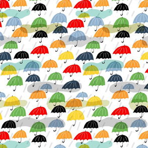 raining umbrellas
