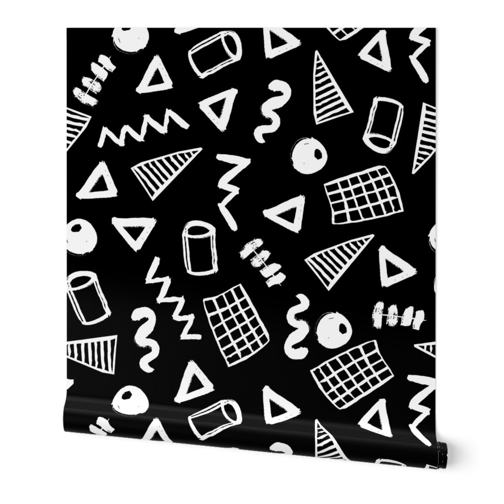 memphis // black and white memphis zig zag trendy kids 