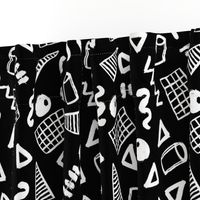 memphis // black and white memphis zig zag trendy kids 