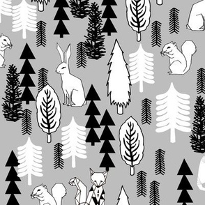 Woodland Christmas Trees  - Slate by Andrea Lauren