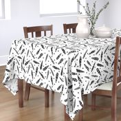 Inky Feathers fabric //- White and Black by Andrea Lauren