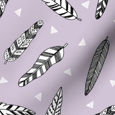 Inky Feathers fabric // - Lavender by Andrea Lauren 