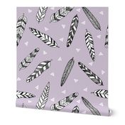 Inky Feathers fabric // - Lavender by Andrea Lauren 