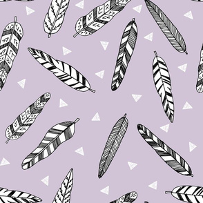 Inky Feathers fabric // - Lavender by Andrea Lauren 