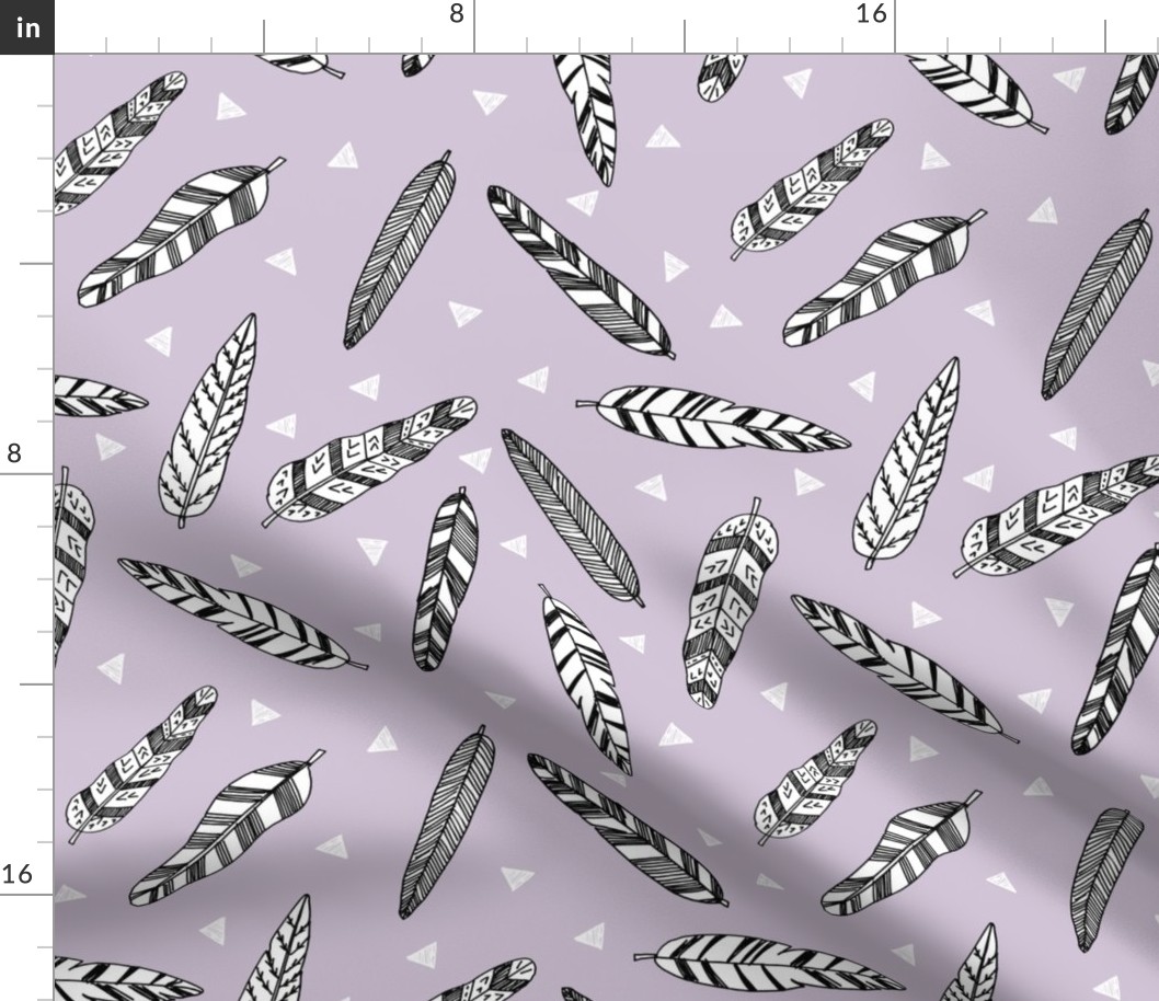 Inky Feathers fabric // - Lavender by Andrea Lauren 