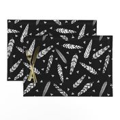 Inky Feathers fabric // - Black and White by Andrea Lauren 