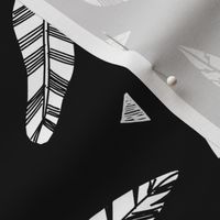 Inky Feathers fabric // - Black and White by Andrea Lauren 