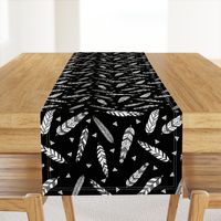 Inky Feathers fabric // - Black and White by Andrea Lauren 