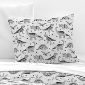 Dinos // Slate dinosaur prehistoric baby nursery baby boy grey 